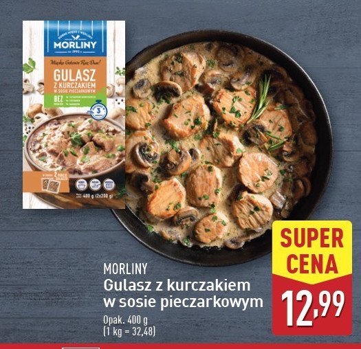 Gulasz z kurczakiem w sosie pieczarkowym Morliny promocja w Aldi