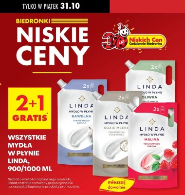 Mydło w płynie Linda Kozie mleko 2+1 gratis promocja w Biedronka