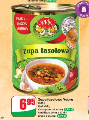 Zupa fasolowa Yabra promocja w Dino