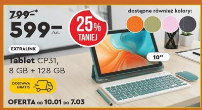 Tablet CP31 8 GB + 128 GB EXTRALINK 10" promocja w Biedronka