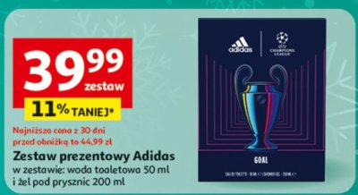 Zestaw prezentowy Adidas woda toaletowa 50 ml i żel pod prysznic 200 ml promocja w Auchan