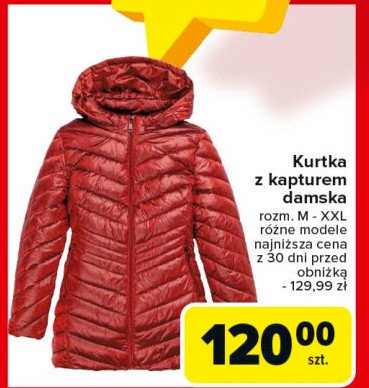 Kurtka damska z kapturem m-2xl promocja w Carrefour Market