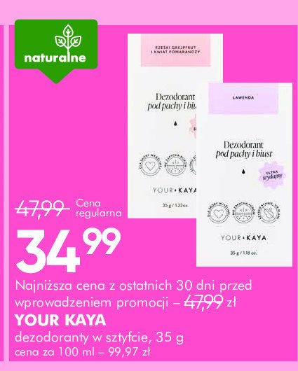 Dezodorant lawenda Your kaya promocja w Super-Pharm