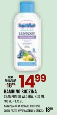 Szampon do włosów Bambino Rodzina, 400 ml promocja w Drogerie Natura