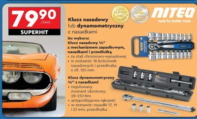 Klucz dynamometryczny z nasadkami Niteo tools promocja
