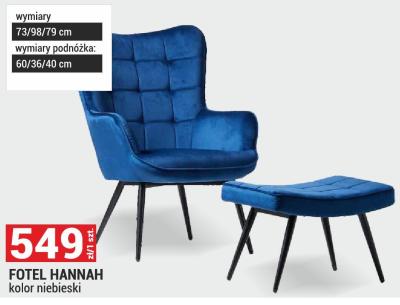 Fotel HANNAH kolor niebieski promocja w Merkury Market