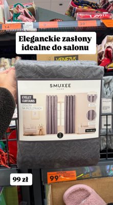 Zasłony SMUKEE HOME Eyelet Curtains 140 x 250 cm promocja w Biedronka