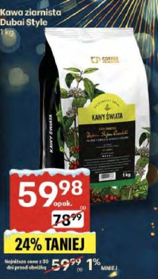 Kawa ziarnista Dubai Style promocja w Delikatesy Centrum