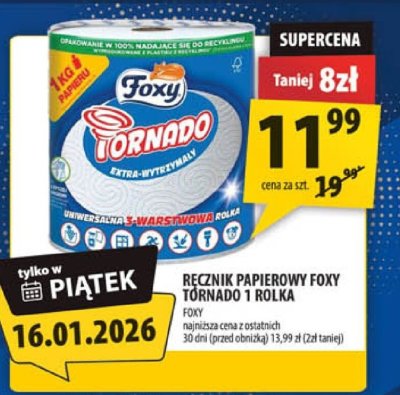 Ręcznik papierowy Foxy Tornado 1 rolka promocja w Arhelan