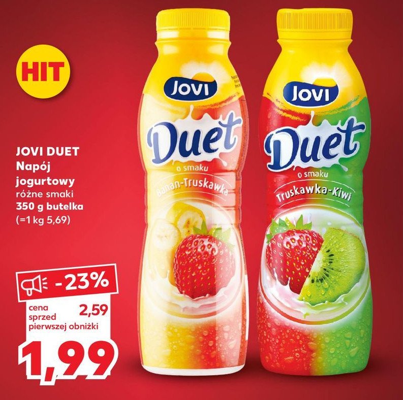 Jogurt banan-truskawka Jovi duet promocja