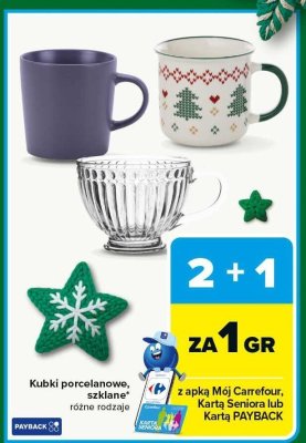 Kubki porcelanowe, szklane różne rodzaje promocja w Carrefour