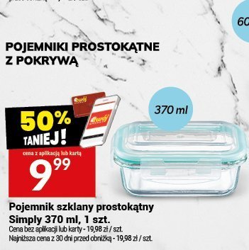 Pojemnik szklany prostokątny Simply 370 ml promocja w Twój Market