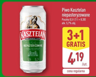 Piwo Kasztelan niepasteryzowane promocja w Aldi