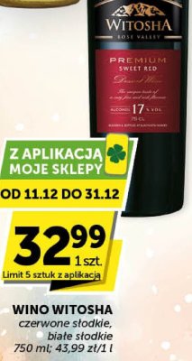 Wino Witosha czerwone słodkie, białe słodkie promocja w Groszek