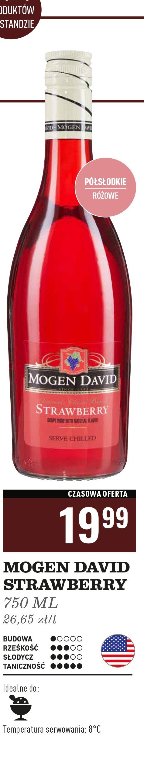 Wino MOGEN DAVID STRAWBERRY promocja