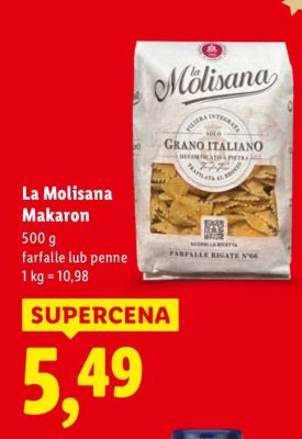 Makaron La Molisana farfalle lub penne promocja w Lidl