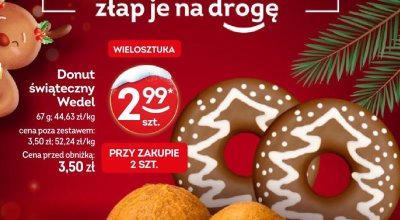 Donut świąteczny Wedel promocja w Żabka