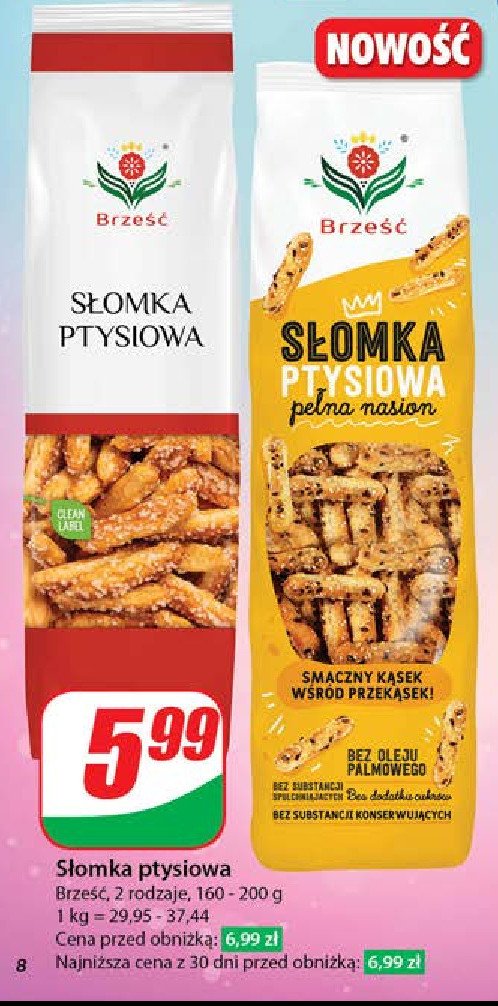 Słomka ptysiowa pełna nasion Brześć promocja w Dino