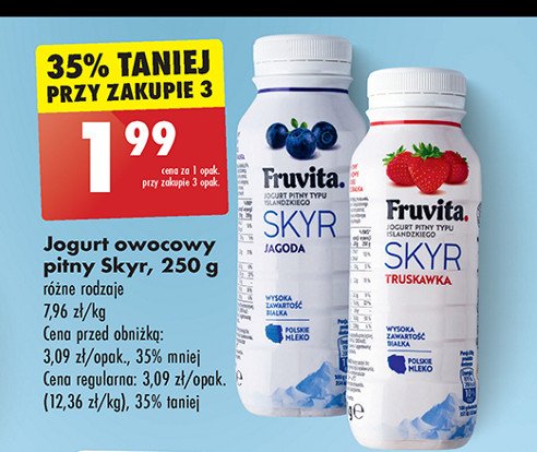 Jogurt jagoda Fruvita skyr promocja