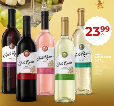 Wino Carlo Rossi Sweet Red czerwone półsłodkie 0,75 L promocja w Duży Ben