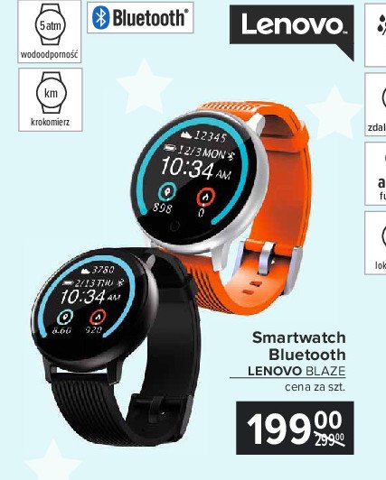 Smartwatch hw10h pomara艅czowy Lenovo promocja