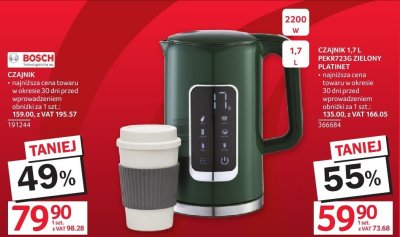 Czajnik 1,7 L PEKR723G zielony Platinet promocja w Selgros