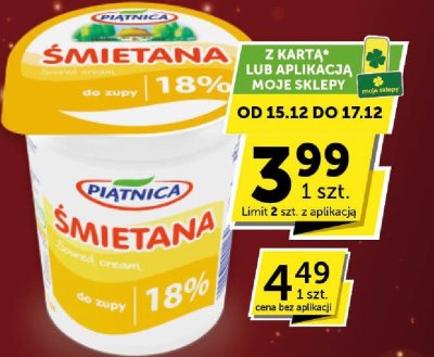Śmietana 18% Piątnica promocja w Groszek