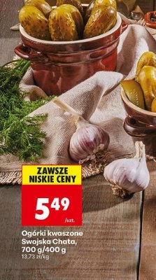 Ogórki kwaszone Swojska Chata, 700 g/400 g promocja w Biedronka