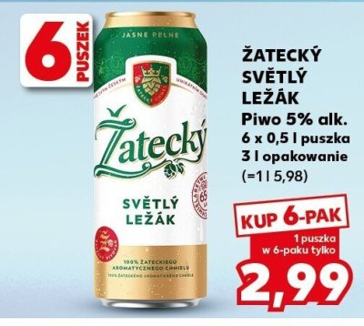 Piwo Żatecký Světlý Ležák 5% 6x0,5 l promocja w Kaufland