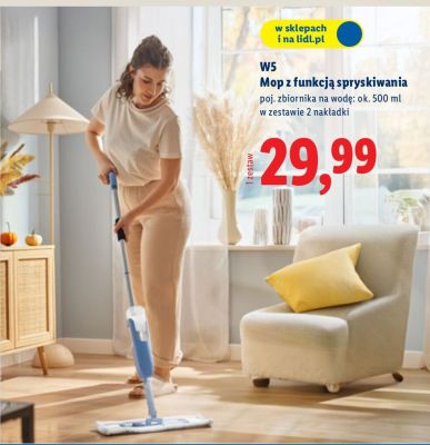Mop z funkcją spryskiwania  promocja w Lidl