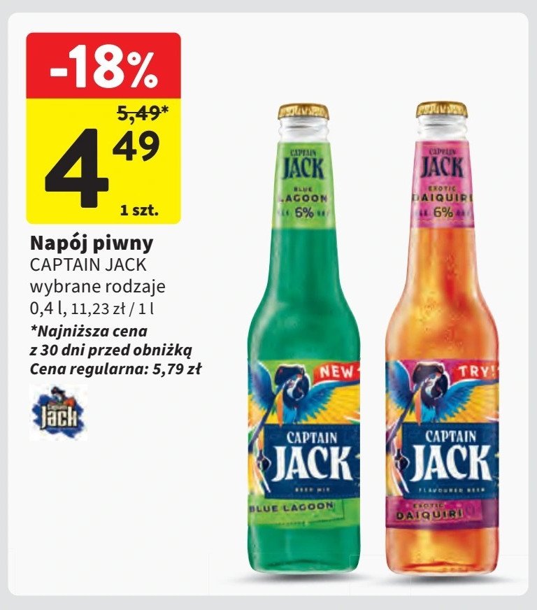 Piwo Captain jack blue lagoon promocja