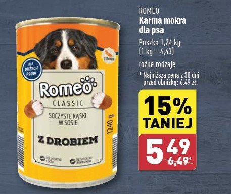 Karma dla psa z drobiem Romeo (karma) promocja
