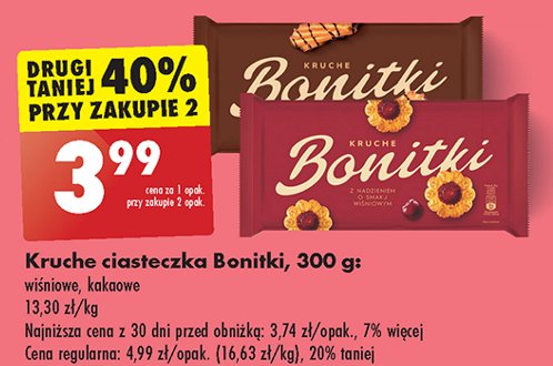 Ciastka kruche z polewą kakaową Bonitki promocja w Biedronka
