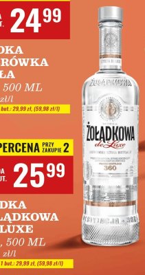 Wódka Żołądkowa De Luxe 40% 500 ml promocja w Biedronka