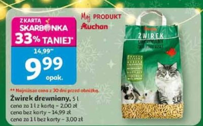 Żwirek drewniany Auchan promocja w Auchan