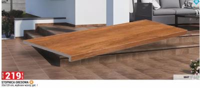 Stopnica gresowa 33x120 cm, wybrane wzory, gat. I promocja w Merkury Market