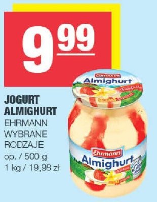 Jogurt Almighurt Ehrmann wybrane rodzaje promocja w SPAR