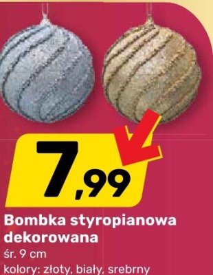 Bombka styropianowa dekorowana promocja w Bricomarche