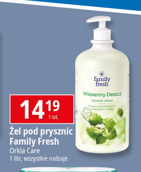 Żel pod prysznic wiosenny deszcz FAMILY FRESH promocja w Leclerc