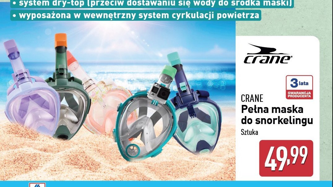 Maska do snorkelingu CRANE promocja w Aldi