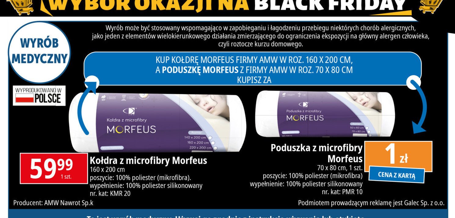 Poduszka morfeus 70 x 80 cm Amw promocja w Leclerc