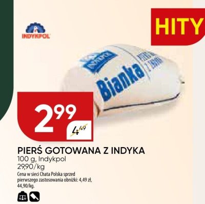 Pierś gotowana z indyka promocja w Chata Polska