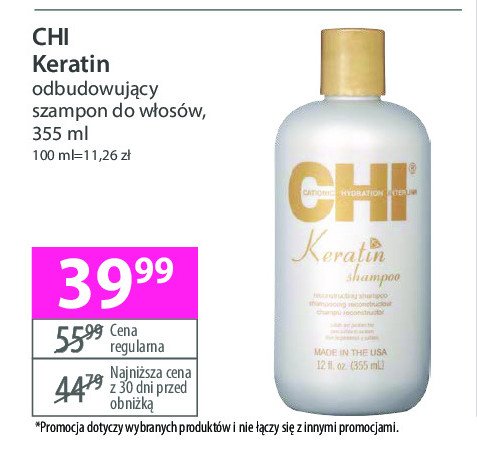 Szampon do włosów odbudowujący CHI KERATIN promocja