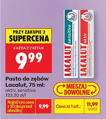Pasta do zębów Lacalut aktiv, 75 ml promocja w Biedronka