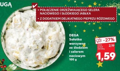 Sałatka DEGA warzywna ze śledziem i selerem naciowym promocja w Kaufland