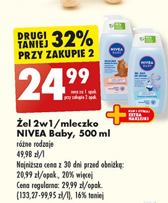 Szampon i płyn do kąpieli 2w1 Nivea baby ochronny promocja