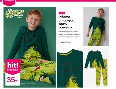 Piżama chłopięca Grinch  promocja w Pepco