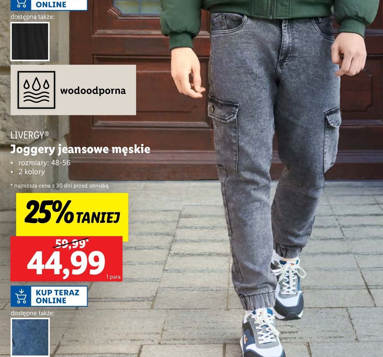 Joggery męskie 48-56 Livergy promocja w Lidl