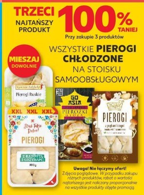 Wszystkie pierogi chłodzone trzeci -100% taniej promocja w Kaufland