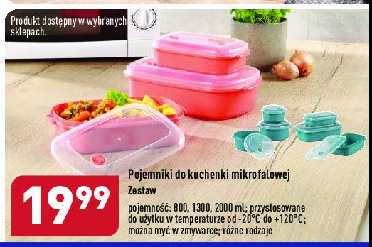 Pojemniki do kuchenki mikrofalowej 800 ml + 1.3 l + 2 l promocja
